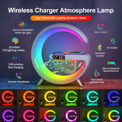 Shaped LED Lamp Bluetooth Speake Wireless Charger