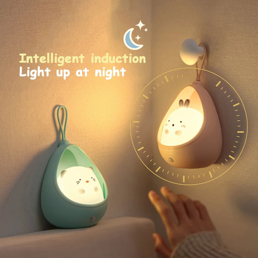 Night Light with Sensor Control cute animal Human Induction lamp