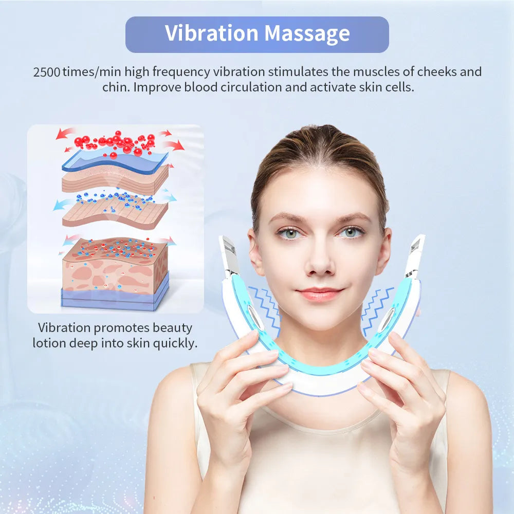 ANLAN V-Face Lifting Device Fixed Face Contour EMS Massage Double Chin Remove V-shaped Red/Blue Light Therapy