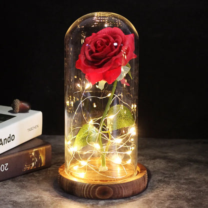 Glass Shade Rose Lamp For Valentine&