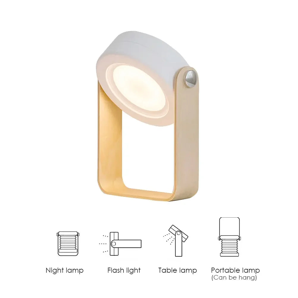 Foldable Touch Dimmable Reading LED Night Light Lantern Table Lamp