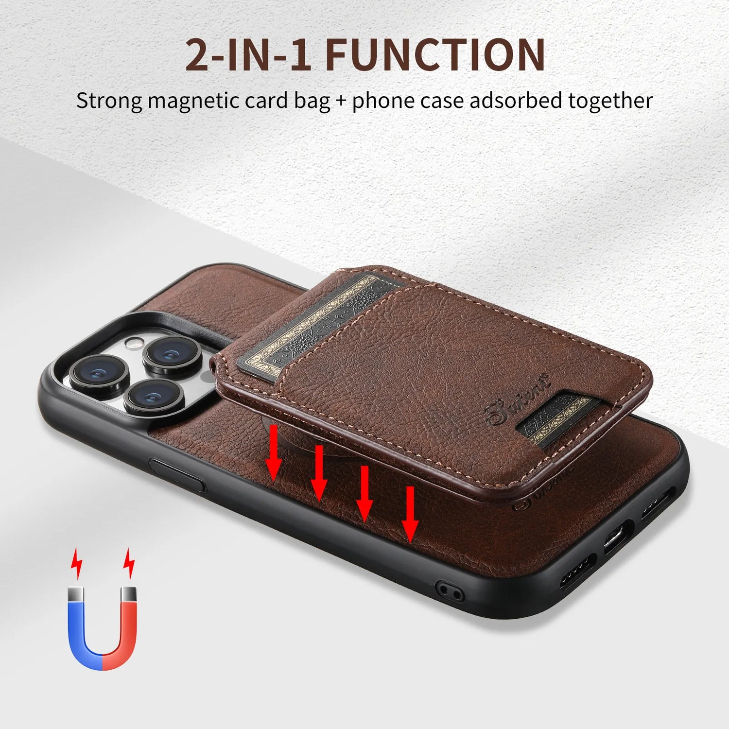 Ultra Magsafe Wallet Phone Case Card Holder Leather Magnetic Pocket Cover For iPhone 12 13 14 15 Pro Max Plus