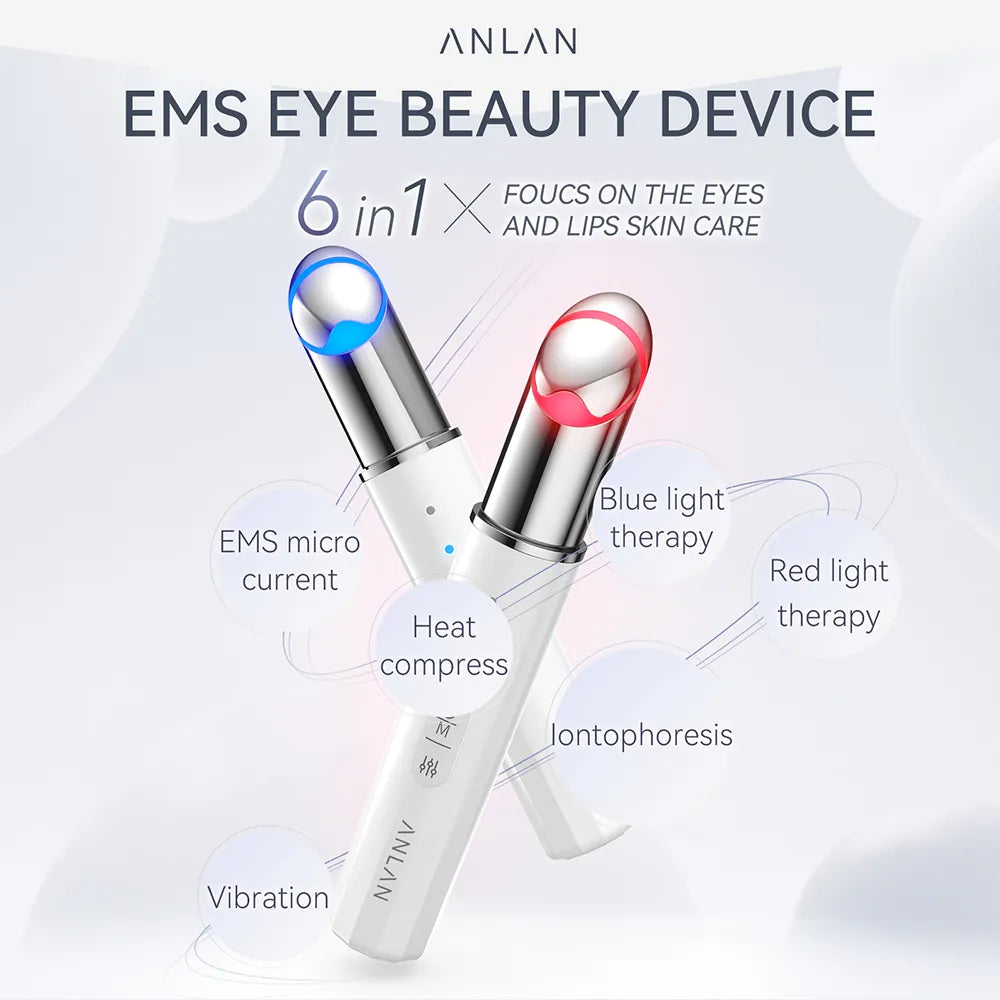 ANLAN EMS Eye Beauty Device Microcurrent Anti Wrinkle Remove Eye Bags Dark Circles Light Therapy