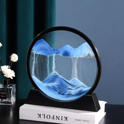 3D Moving Sand Art Hourglass Round Glass