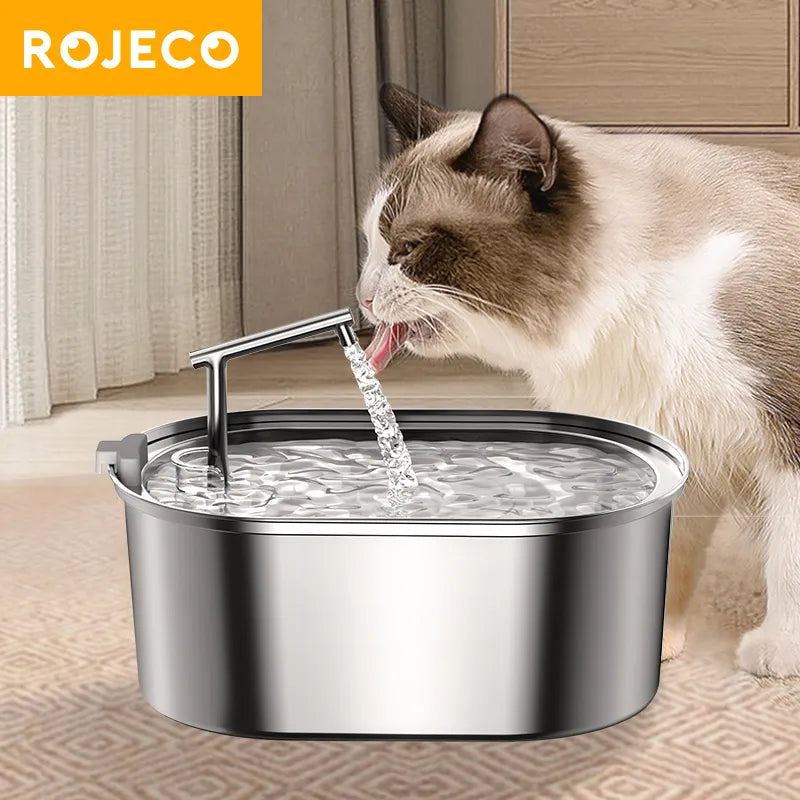 ROJECO Stainless Steel Cat Water Fountain Automatic