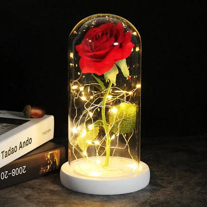 Glass Shade Rose Lamp For Valentine&