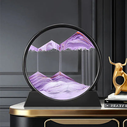 3D Moving Sand Art Hourglass Round Glass