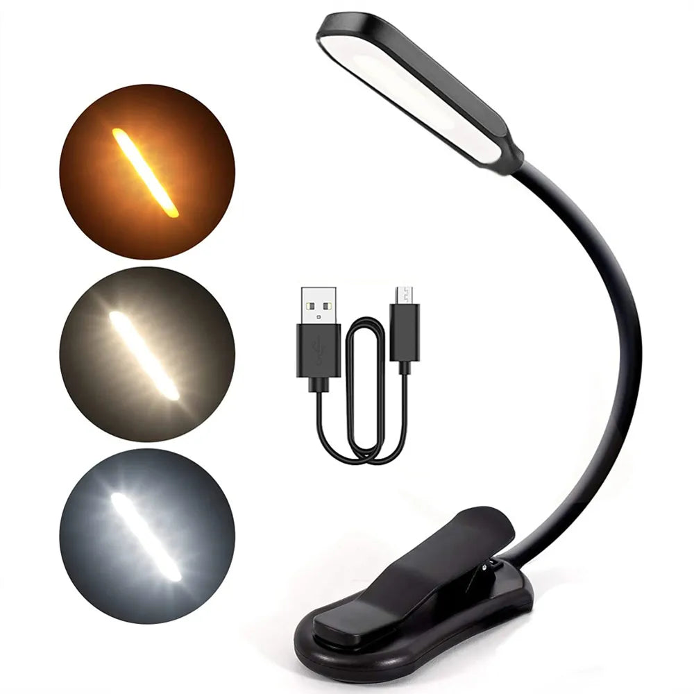 7 LED Book Light USB Rechargeable Reading Light 3-Level