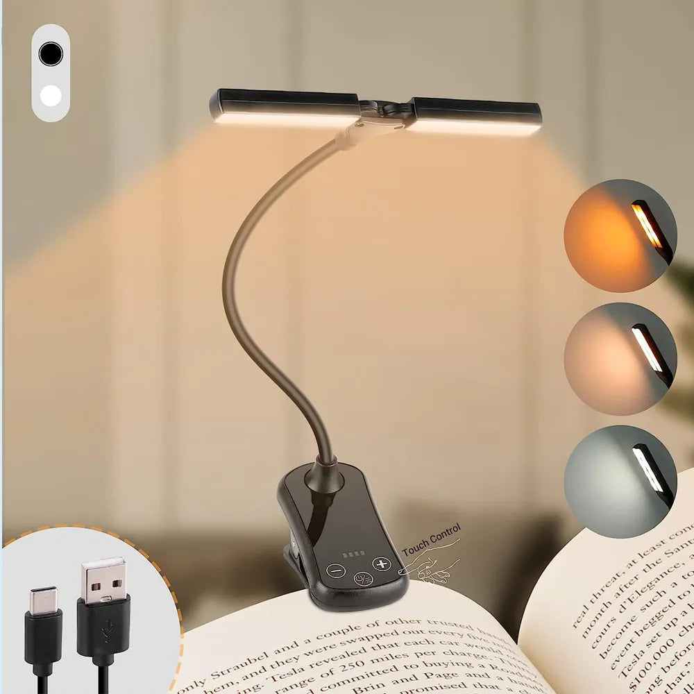 LED Book Light USB Rechargeable Reading Light Lam14 LED Book Light USB Rechargeable Reading Light Lamp 3-Levelp 3