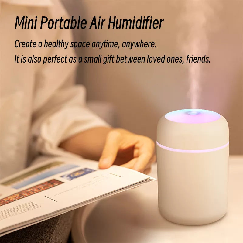 air humidifier portable mini usb 300ml light feature aroma diffuser