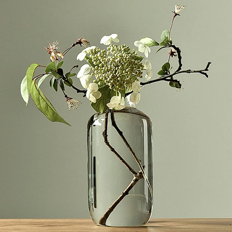 Transparent Glass Japanese Vases for Plant &amp; Flowers