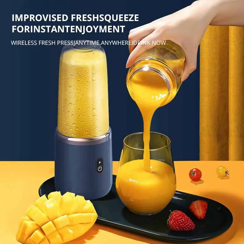 Blue/Pink Portable Small Electric Juicer Stainless Steel Blade Cup Juicer Fruit Automatic