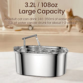 ROJECO Stainless Steel Cat Water Fountain Automatic