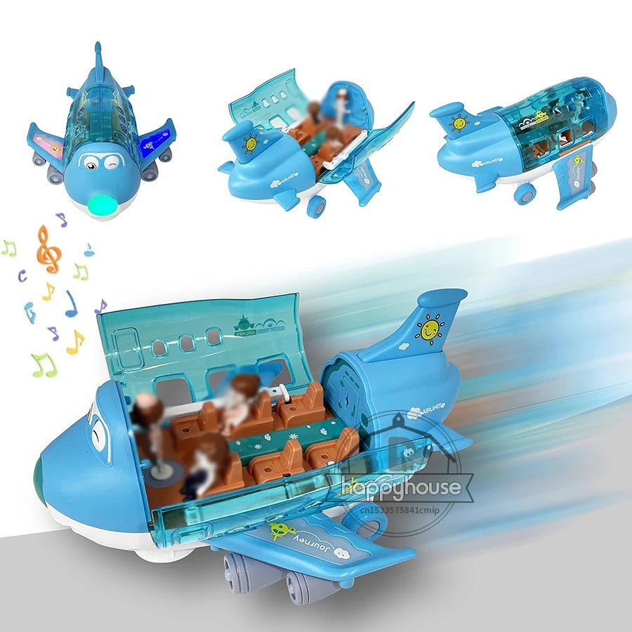 Rotating Electric Plane Airplane Toys for Kids Bump and Go Action