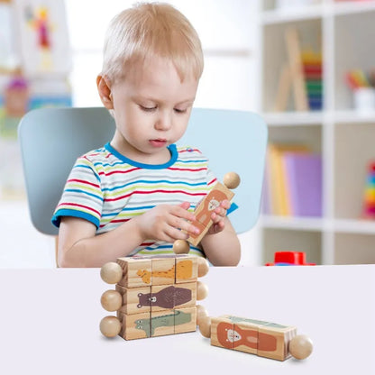 Wooden Montessori Toy Hand bell Toy Baby Mobile Musical Rattle Toy