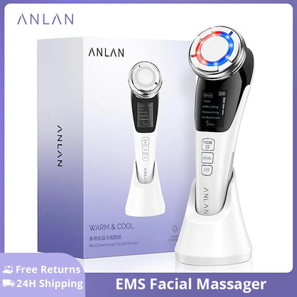 ANLAN EMS Facial Massager LED Light Face Lifting Skincare Wrinkle Removal Skin Tighten Hot Cool Compress Skin Care Beauty Device