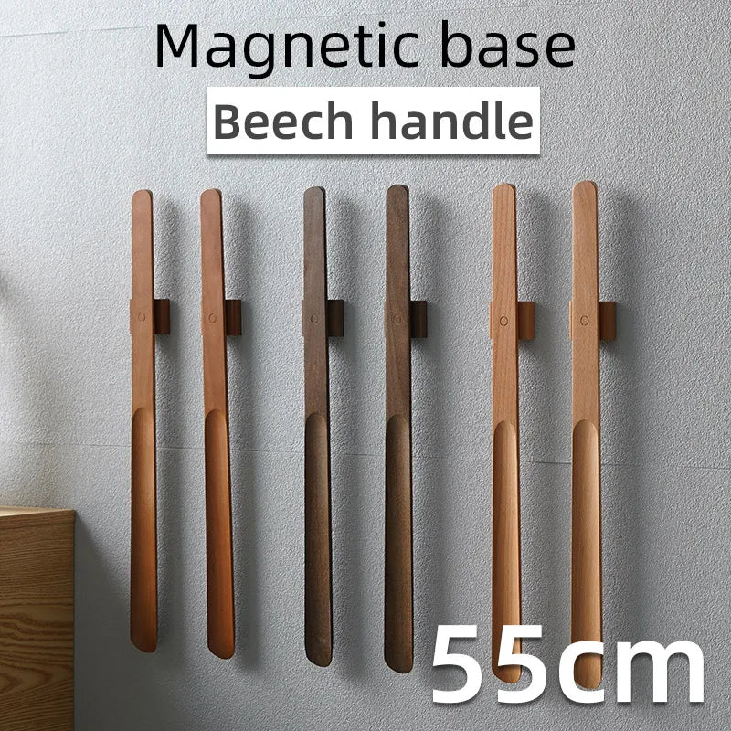 Wooden long handle Magnetic shoehorn 55cm